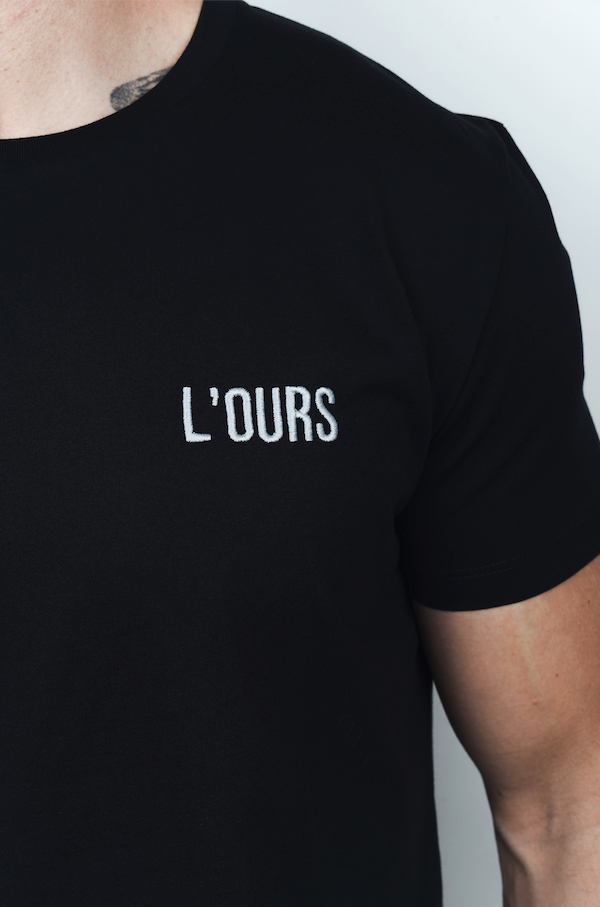 T-shirt Gustave Noir • Broderie Grise