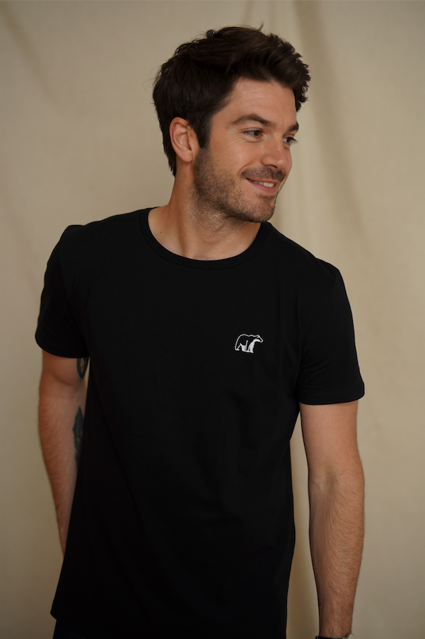 T-shirt Ours grec Noir • Broderie blanche