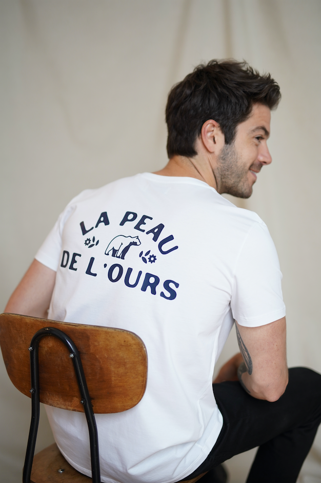 T-shirt Ben Blanc • Broderie Bleu marine